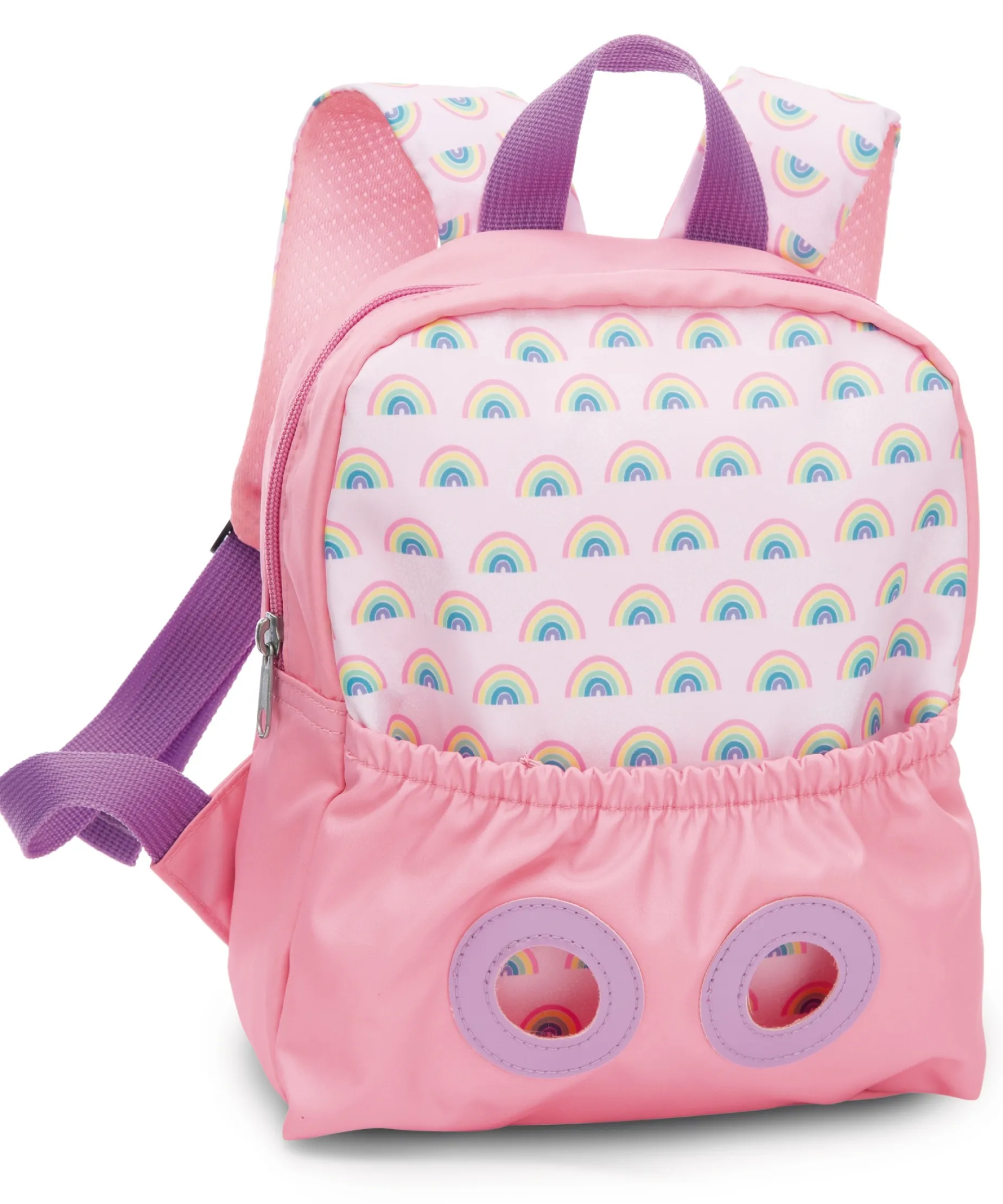 Pink Backpack with soft toy rabbit