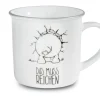 Porcelain mug metallic 'Ich bin hier, das muss reichen'