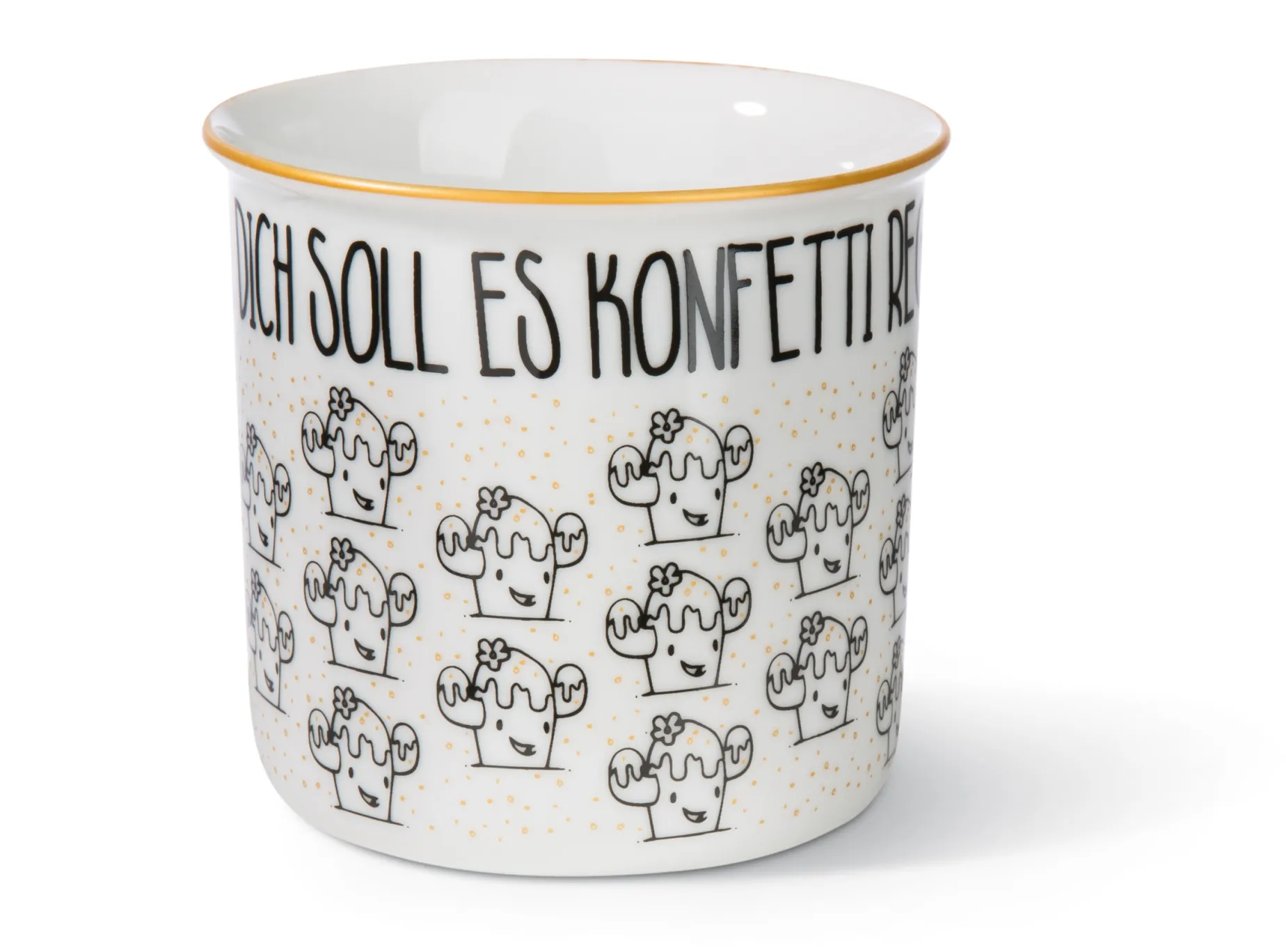 Porcelain mug metallic 'Für dich soll es Konfetti regnen'
