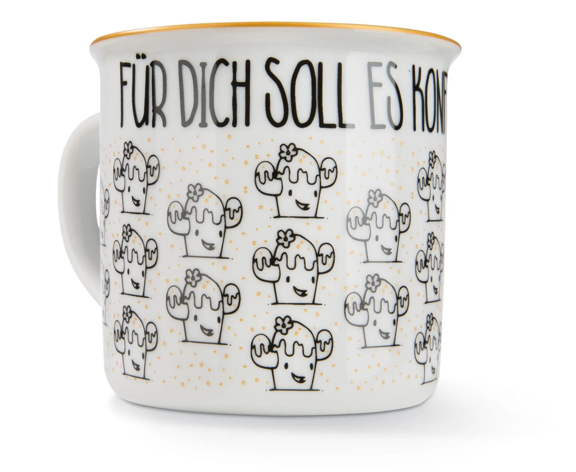 Porcelain mug metallic 'Für dich soll es Konfetti regnen'