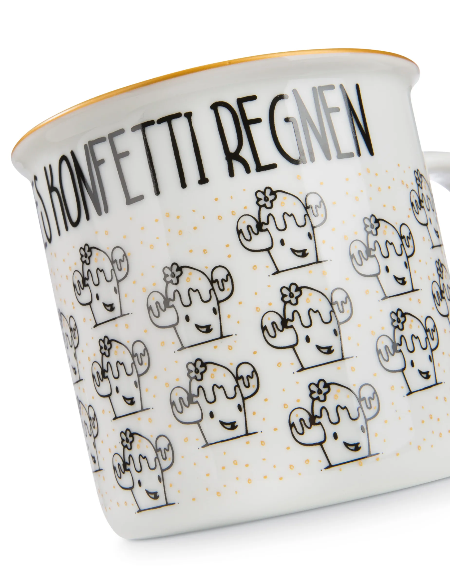 Porcelain mug metallic 'Für dich soll es Konfetti regnen'