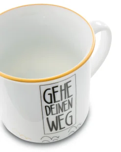 Porcelain mug metallic 'Gehe Deinen Weg'