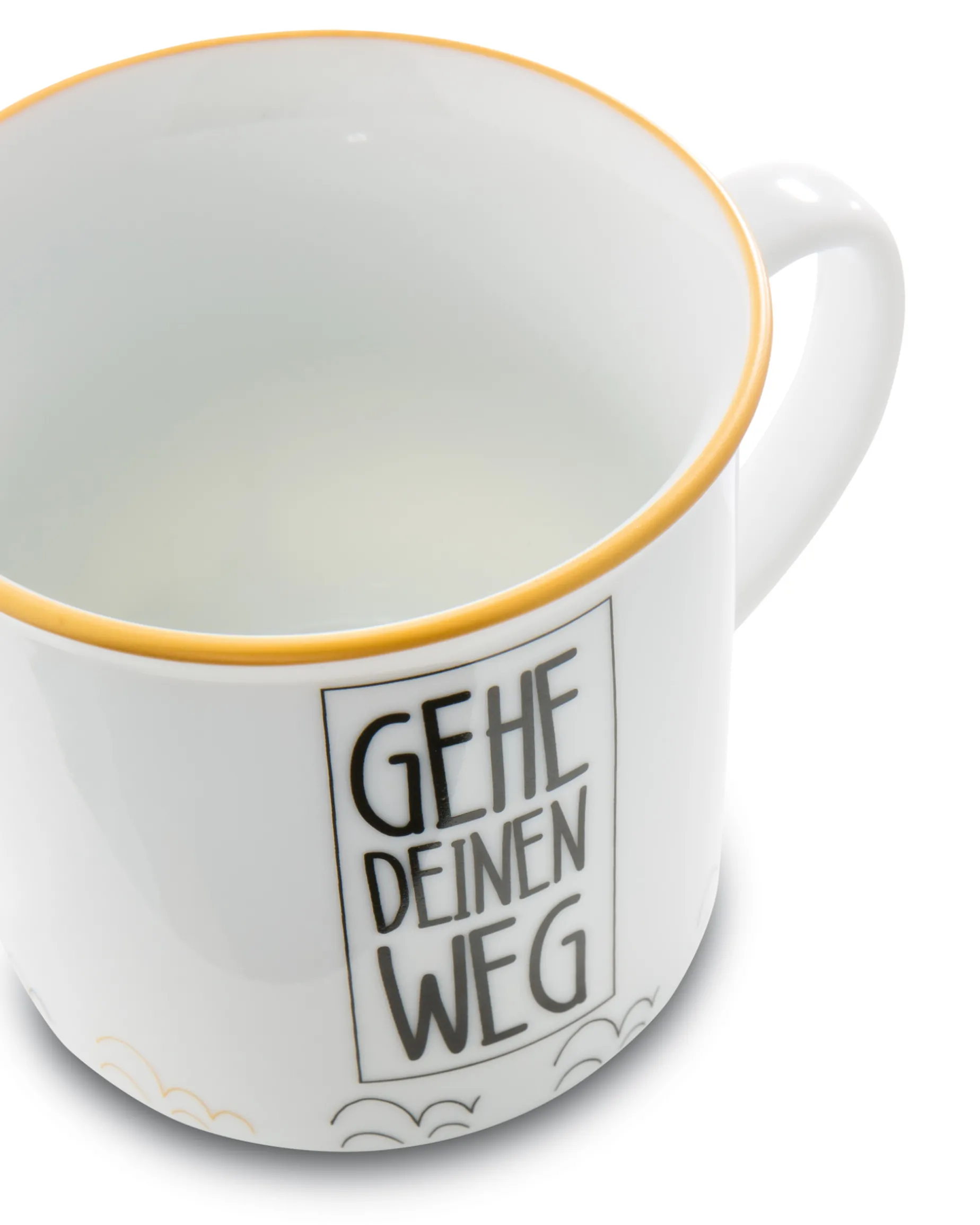 Porcelain mug metallic 'Gehe Deinen Weg'