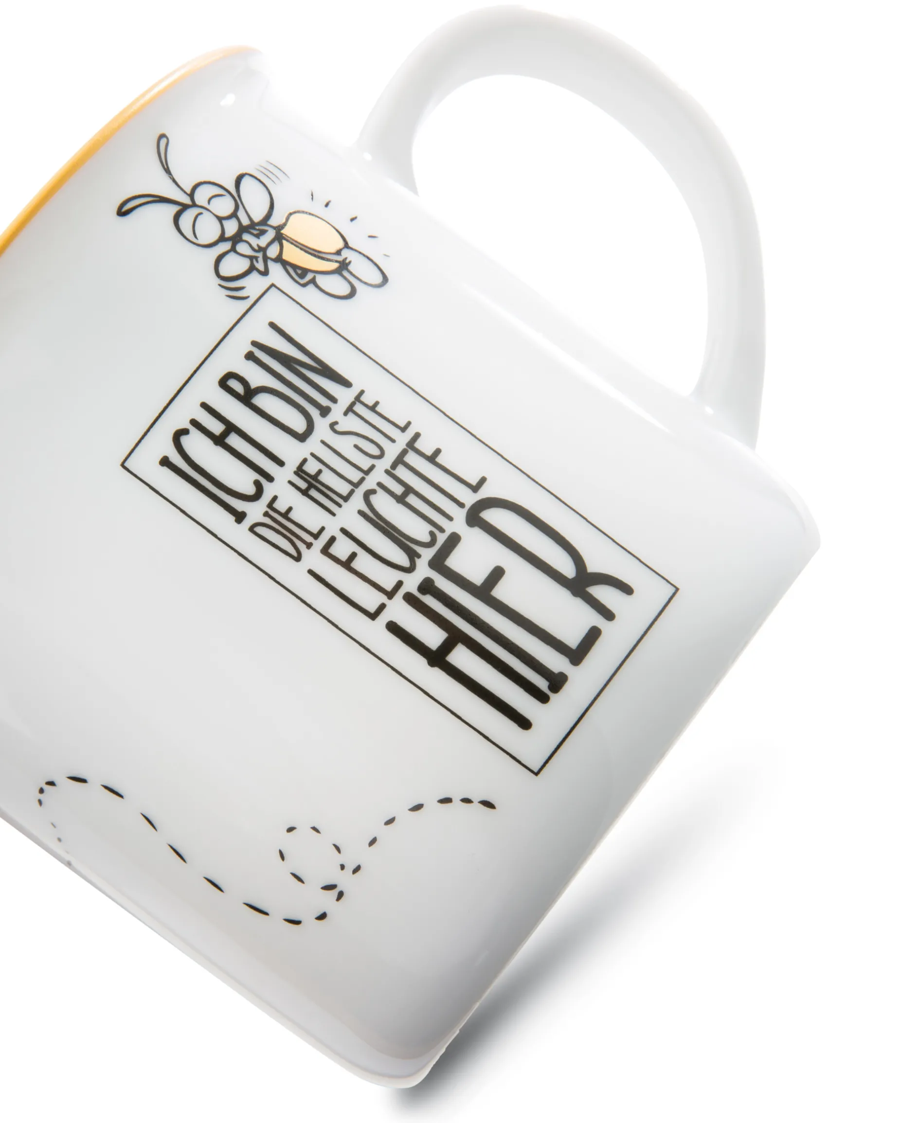 Porcelain mug metallic 'Ich bin die hellste Leuchte hier'