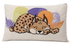 Rectangular Cushion Lynx & Ruffed Lemur NICI GREEN