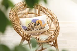 Rectangular Cushion Lynx & Ruffed Lemur NICI GREEN