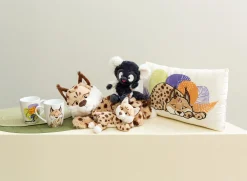 Rectangular Cushion Lynx & Ruffed Lemur NICI GREEN