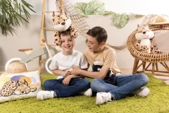 Rectangular Cushion Lynx & Ruffed Lemur NICI GREEN