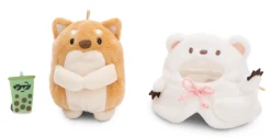 Set soft toy Dog Hiro with bubble tea and polar bear costume