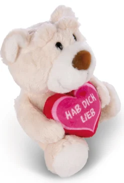 Soft Toy Bear "Hab dich lieb" cream