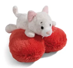 Soft Toy Cat lying on heart NICI GREEN