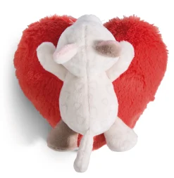 Soft Toy Cat lying on heart NICI GREEN