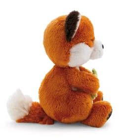 Soft toy fox with leaf 12cm in green basket NICI GREEN