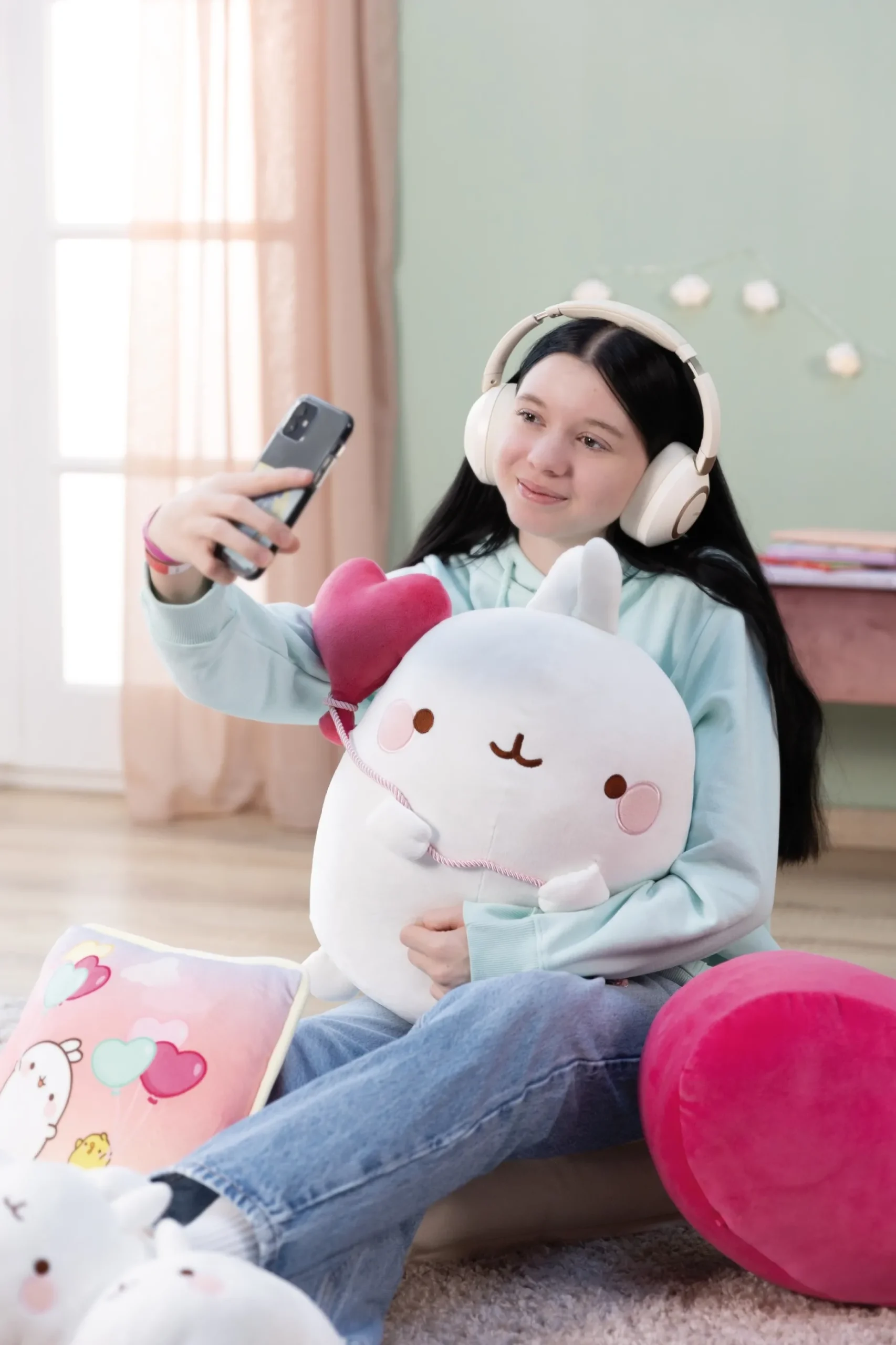 Soft Toy MOLANG 48cm with heart-shaped balloon