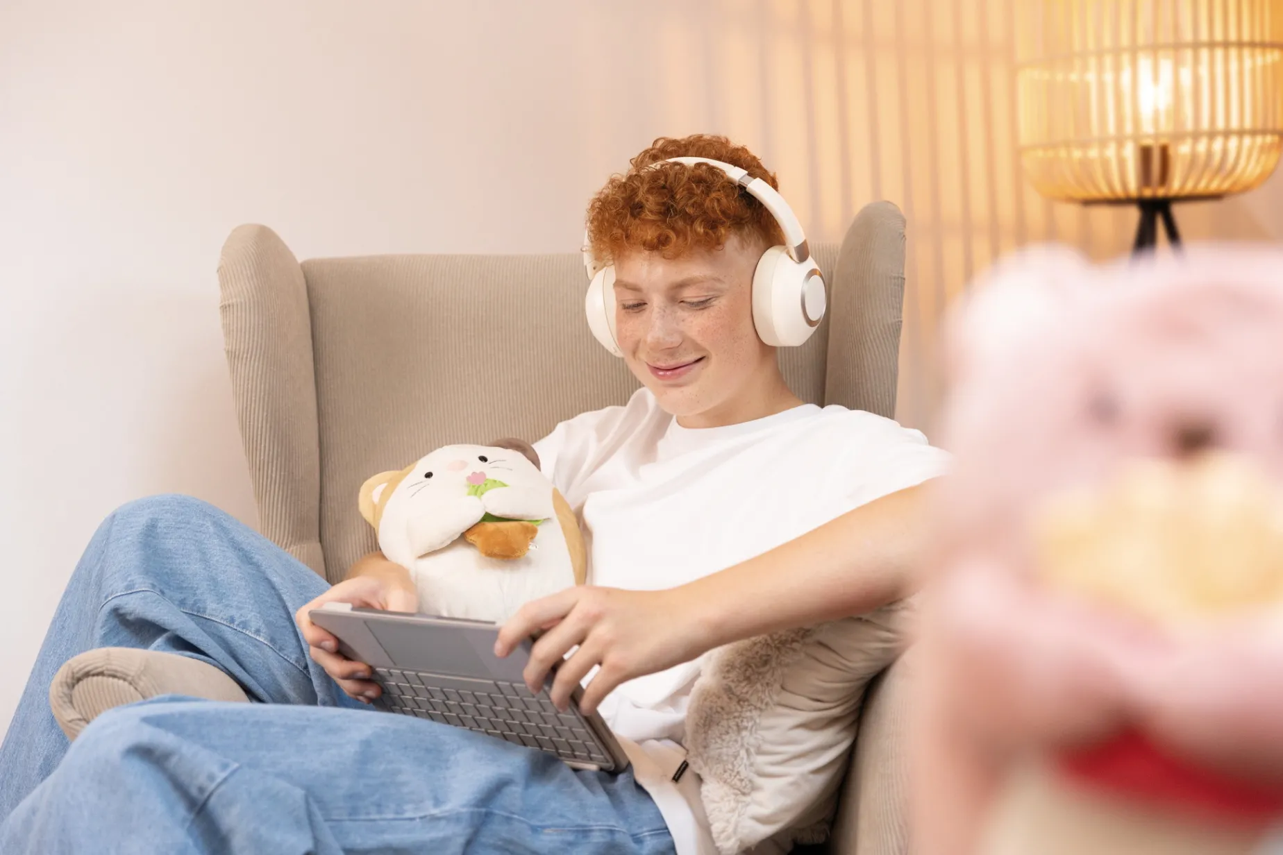 Soft toy mymochi Cat Angy 27cm with cactus