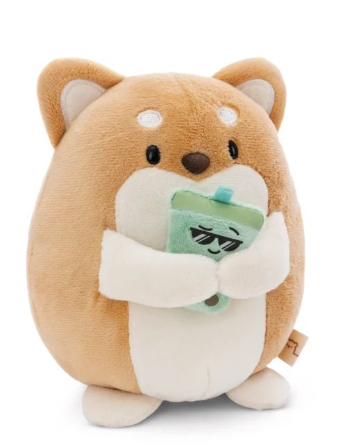 Soft toy mymochi Dog Hiro with bubble tea