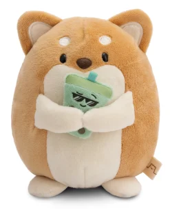 Soft toy mymochi Dog Hiro 16cm with bubble tea in gift box