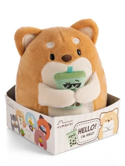 Soft toy mymochi Dog Hiro 16cm with bubble tea in gift box