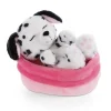 Soft toy puppy dalmatian sleeping in basket