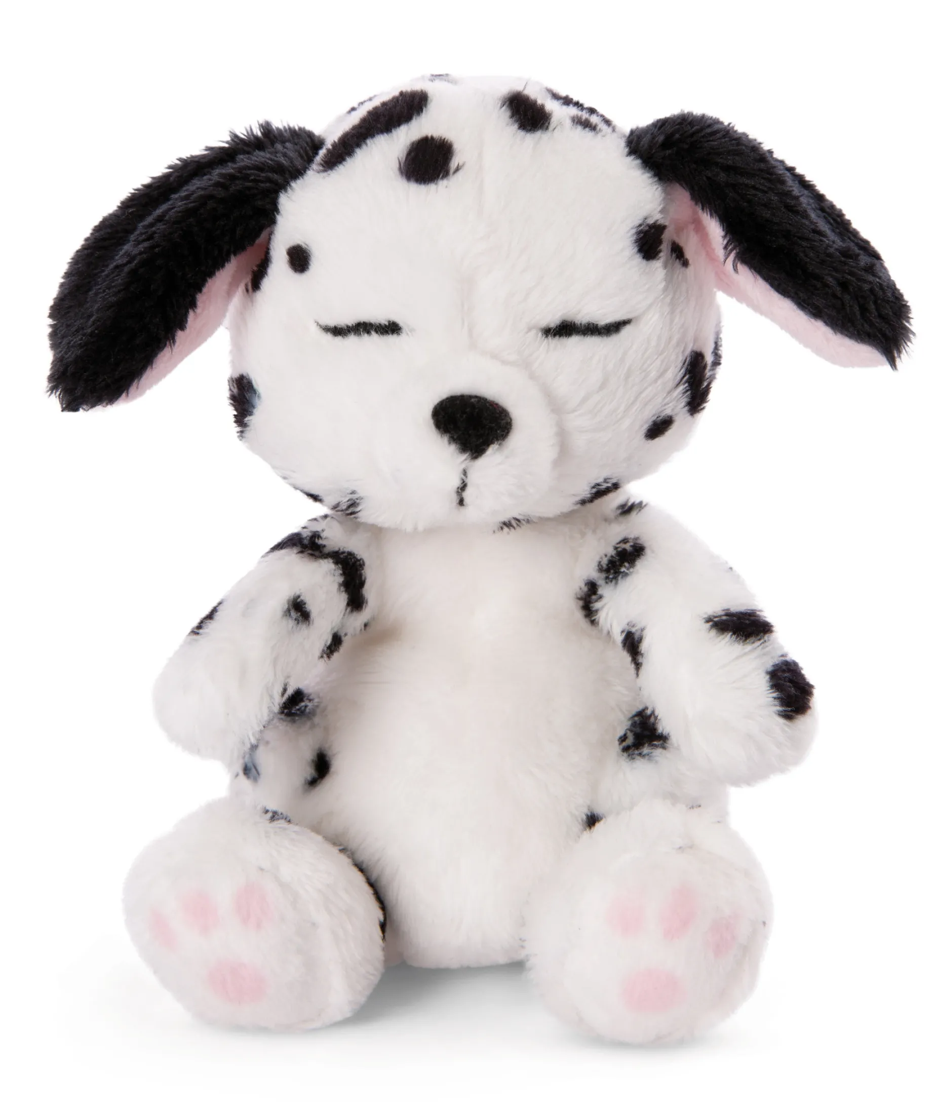 Soft toy puppy dalmatian sleeping in basket