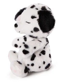 Soft toy puppy dalmatian sleeping in basket