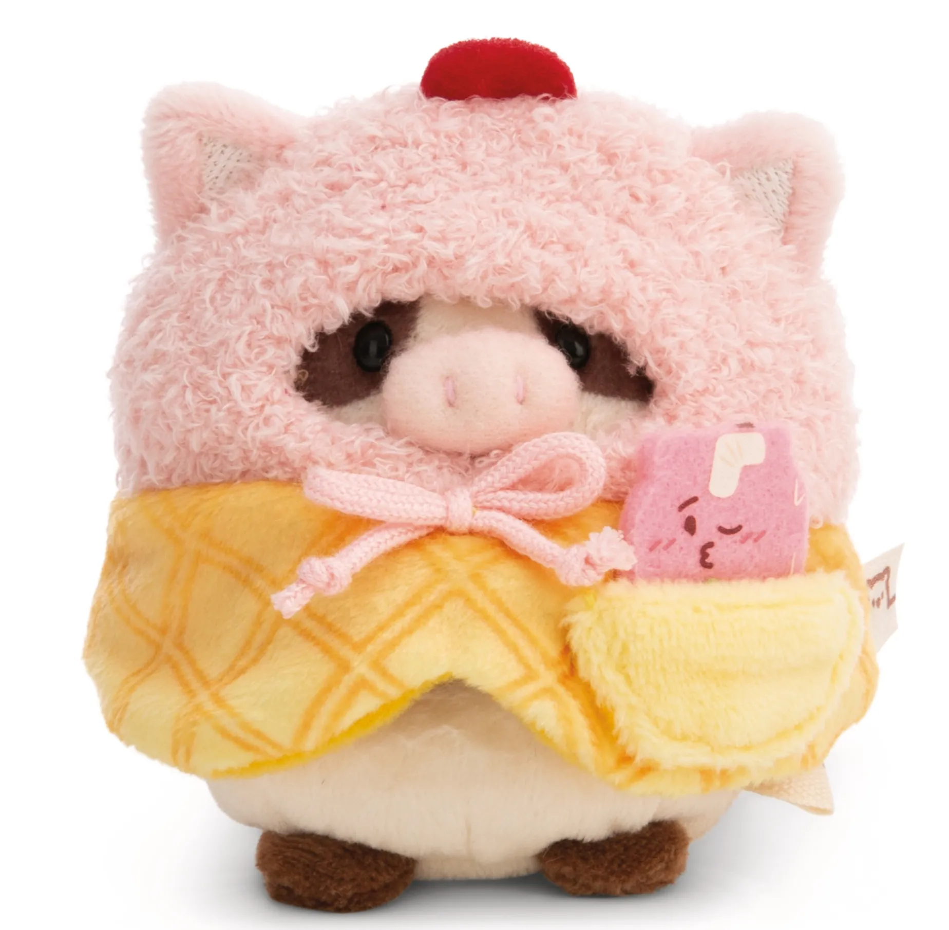 Soft Toy Set Cow Moona with milk-shake and soft ice cream costume in gift box