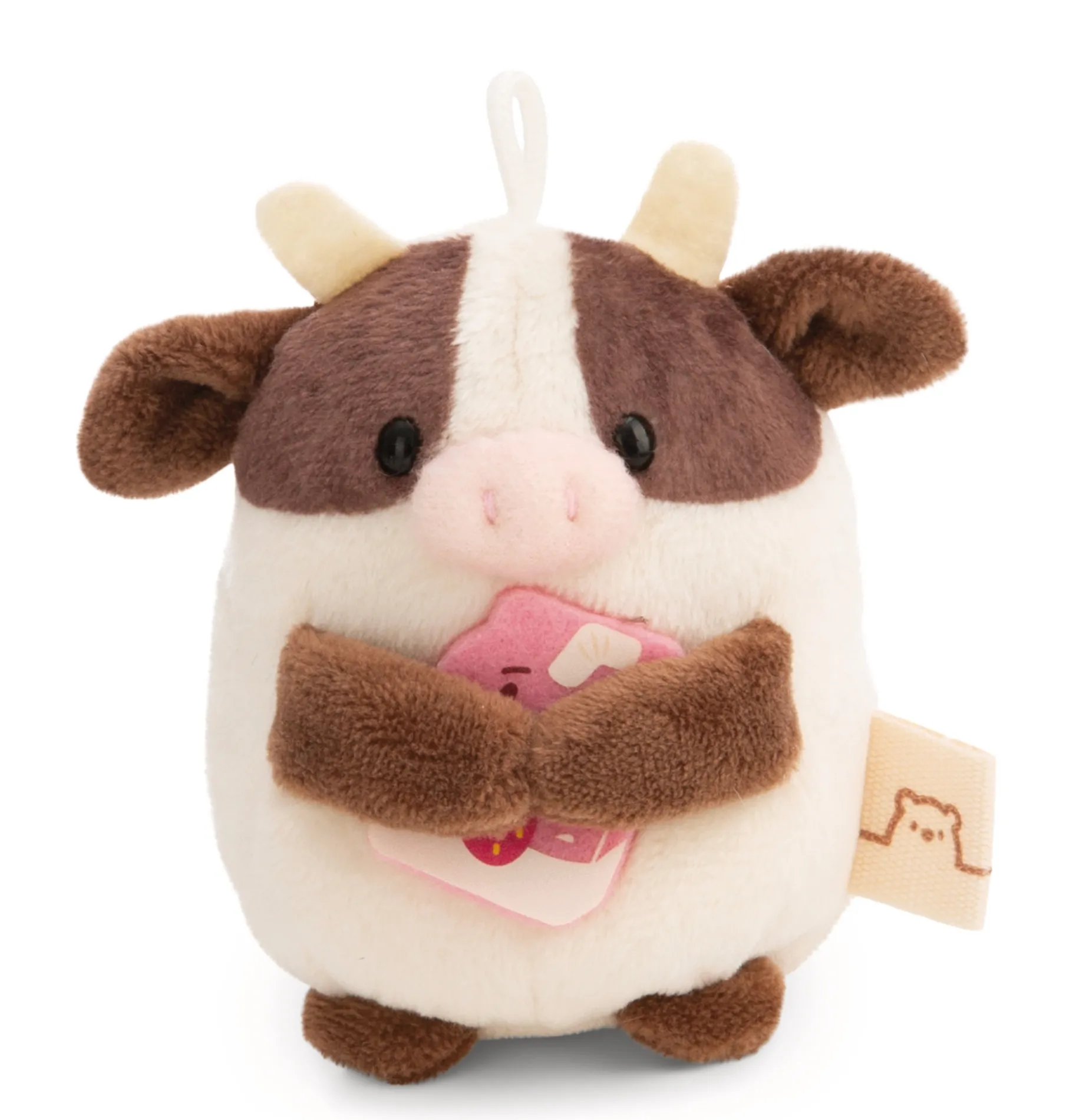 Soft Toy Set Cow Moona with milk-shake and soft ice cream costume in gift box