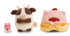 Soft Toy Set Cow Moona with milk-shake and soft ice cream costume in gift box