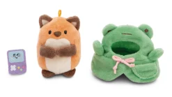 Soft toy Set mymochi Fox Geeks with video game and frog costume