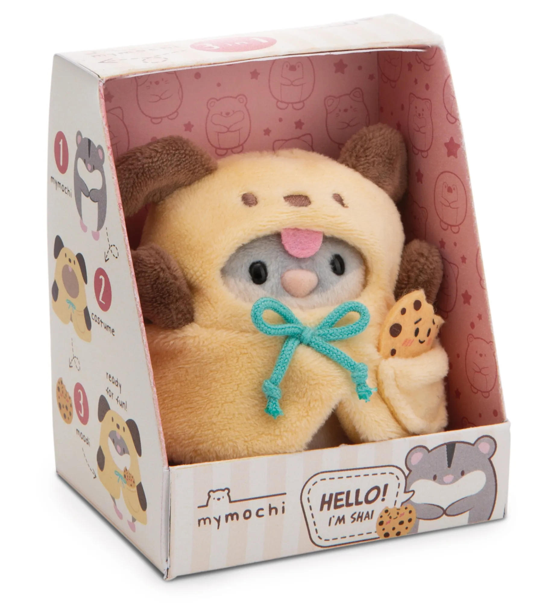 Soft toy Set mymochi Hamster Shai with cookie and dog costume