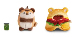 Soft Toy Set Tiger Tiggy with pickle jar and hamburger costume in gift box