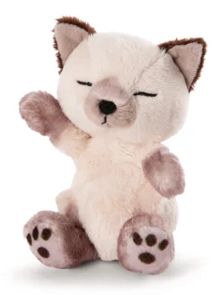 Soft Toy Sleeping Pets Kitty Siam Cat in blue basket