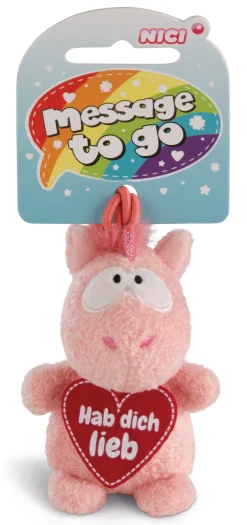 Soft Toy Unicorn Merry Heart Hab dich lieb with loop