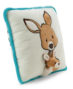 Square Cushion Kangaroo w/3D kid NICI GREEN