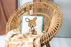 Square Cushion Kangaroo w/3D kid NICI GREEN