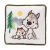 Square Cushion Wolf Winny & Chipmunk Jojo NICI GREEN