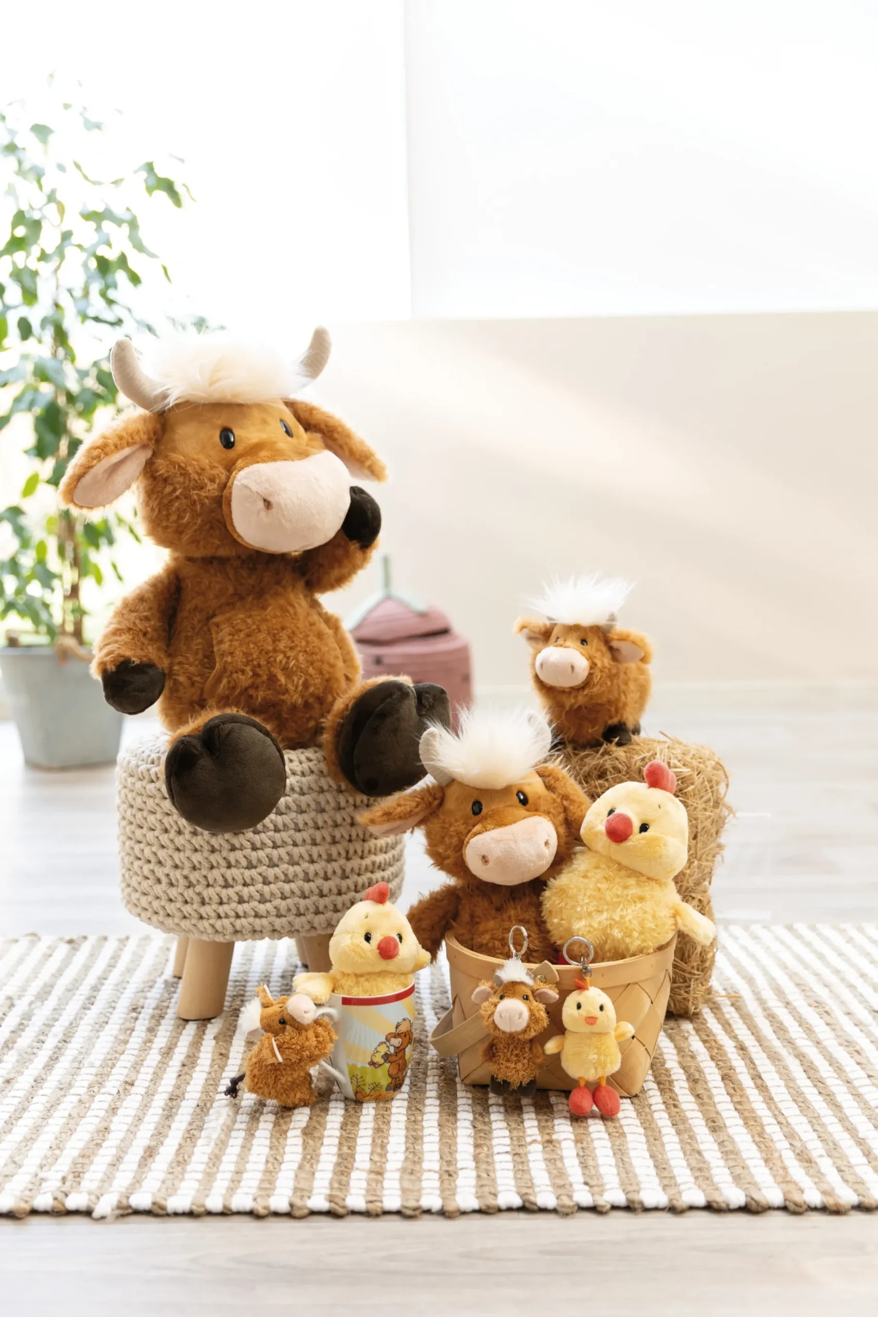 Standing Soft Toy Highland Cattle McMooray GREEN