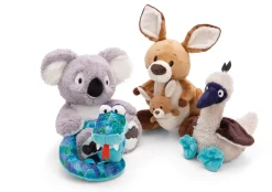 Standing Soft Toy Kangaroo Kelly w/ kid NICI GREEN